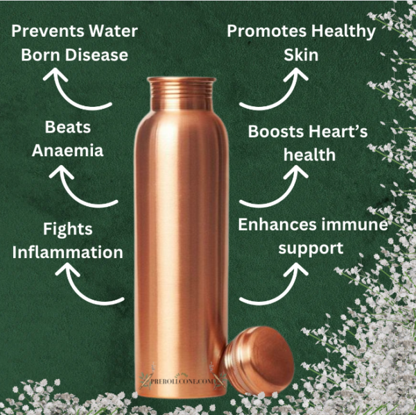 COPPER BOTTLE - pure copper water bottle with lid (free door delivery)