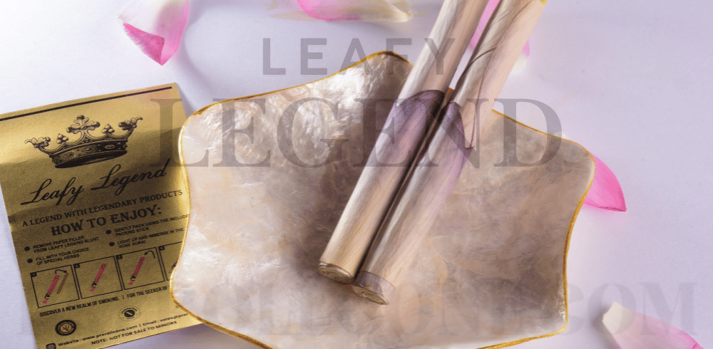 Organic lotus petal pre-roll cone with corn husk filter – luxury handcrafted smoking cone by Leafy Legend