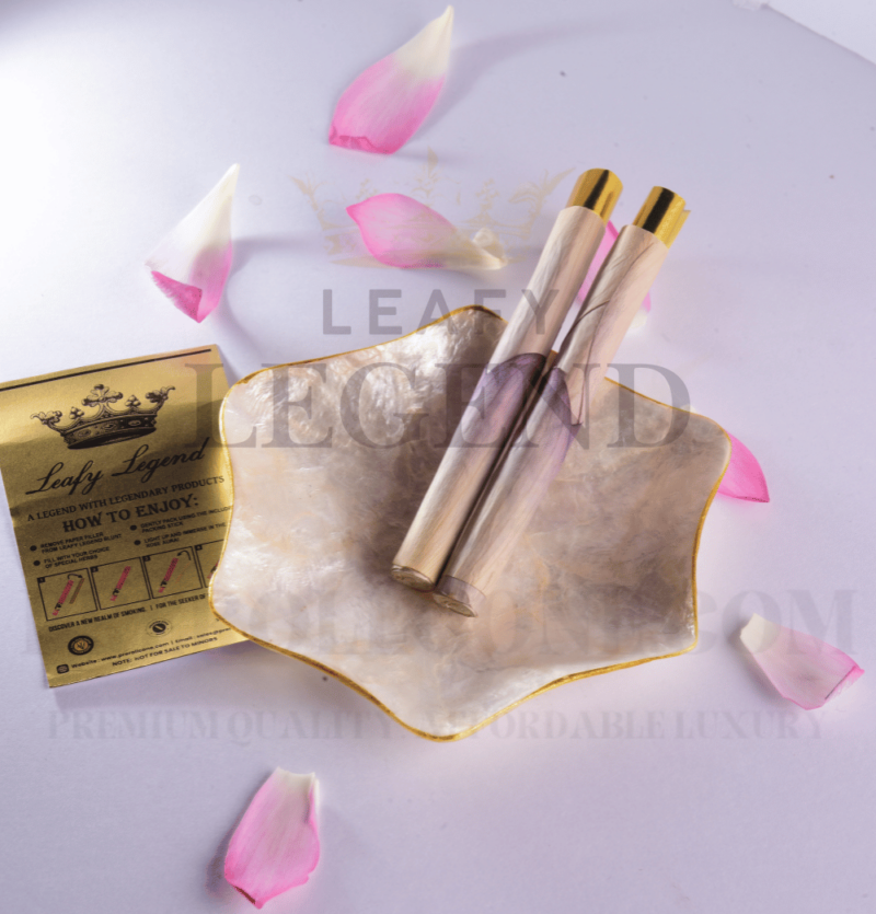 Organic lotus petal pre-roll cone with corn husk filter – luxury handcrafted smoking cone by Leafy Legend