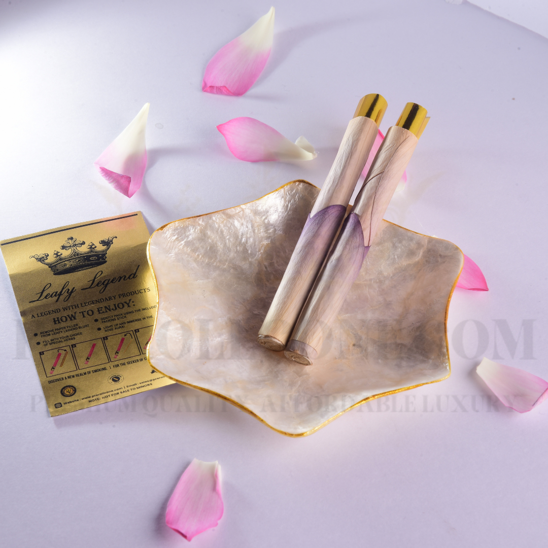Organic lotus petal pre-roll cone with corn husk filter – luxury handcrafted smoking cone by Leafy Legend