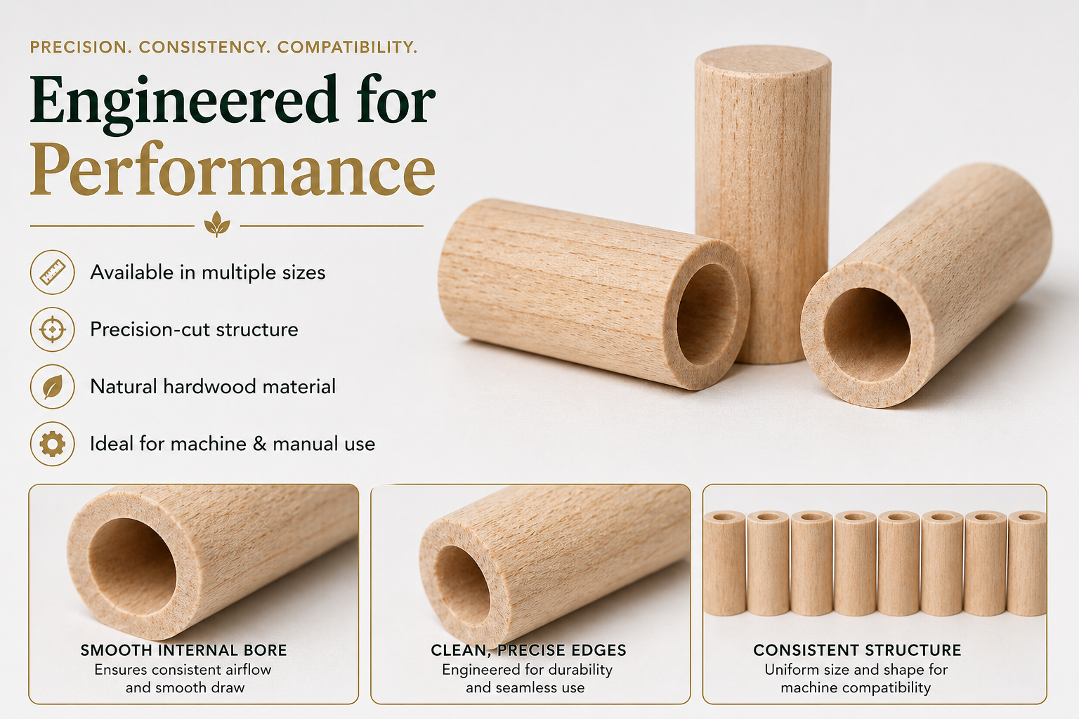 Premium Wood Filter Tips - Pack of 100 - Image 4
